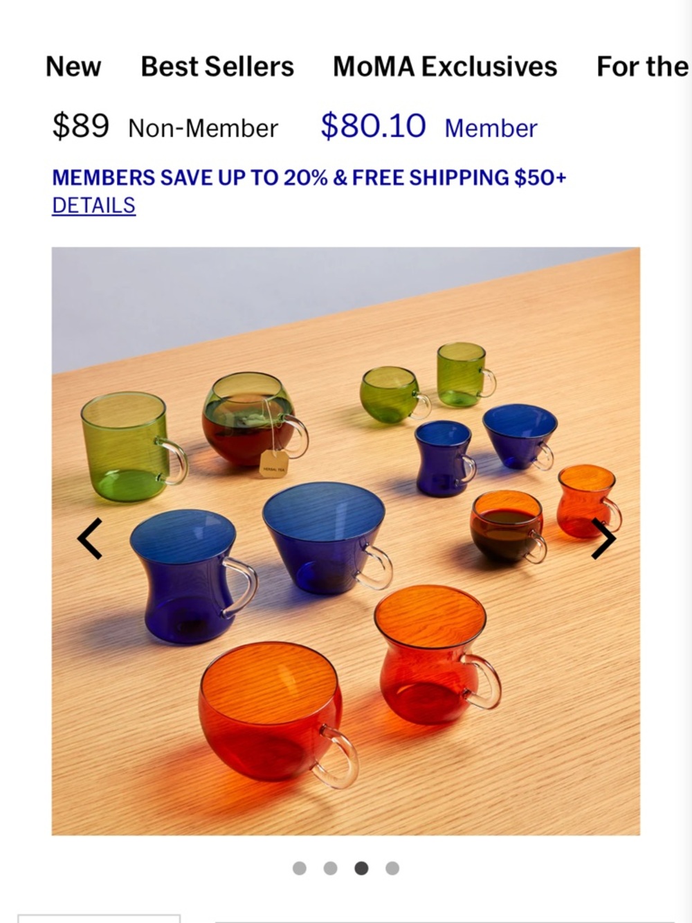DIVERSI hand blown, Italian Borosilicate Glass Cups Set of 6 - Multicolor